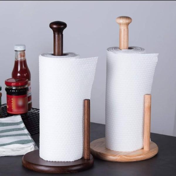 Wooden kitchen paper holder
