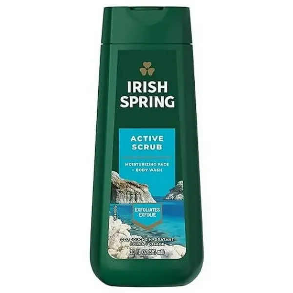 Irish Spring Exfoliates Moisturizing Face & Body Scrub for Men 591ML