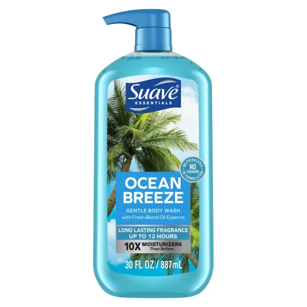 Suave Essentials Body Wash, Ocean Breeze
