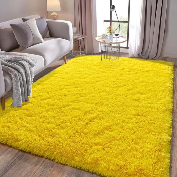 Yellow Fluffy Rug